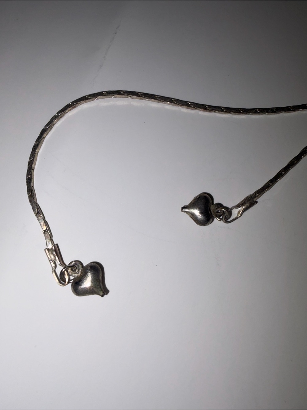 Vintage Y2K Rhinestone Cross Lariat Bolo Necklace Silver Tone Heart Tips Pre2003 - Picture 3 of 5
